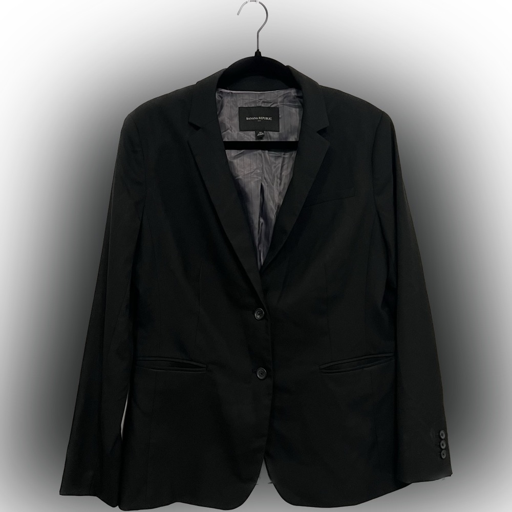 Banana Republic Factory Black 2 Button Blazer, Size 12